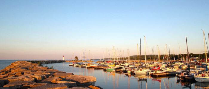 Sailboats in Meaford Harbour